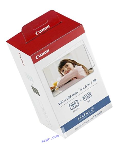 Canon KP-108IN Color Ink and 108 Sheet 4 x 6 Paper Set