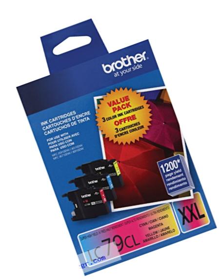 Brother Printer LC793PKS 3 Pack- 1 Each LC79C, LC79M, LC79Y Ink - Retail Packaging