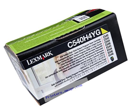 Lexmark  C540/C543/C544/X543/X544 Series C540H4YG High Yield Return Program Toner Cartridge (Yellow)