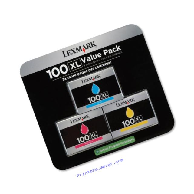 Lexmark 100XL Color High Yield Return Program Ink Cart Tri-pack (Cyan, Magenta, Yellow)